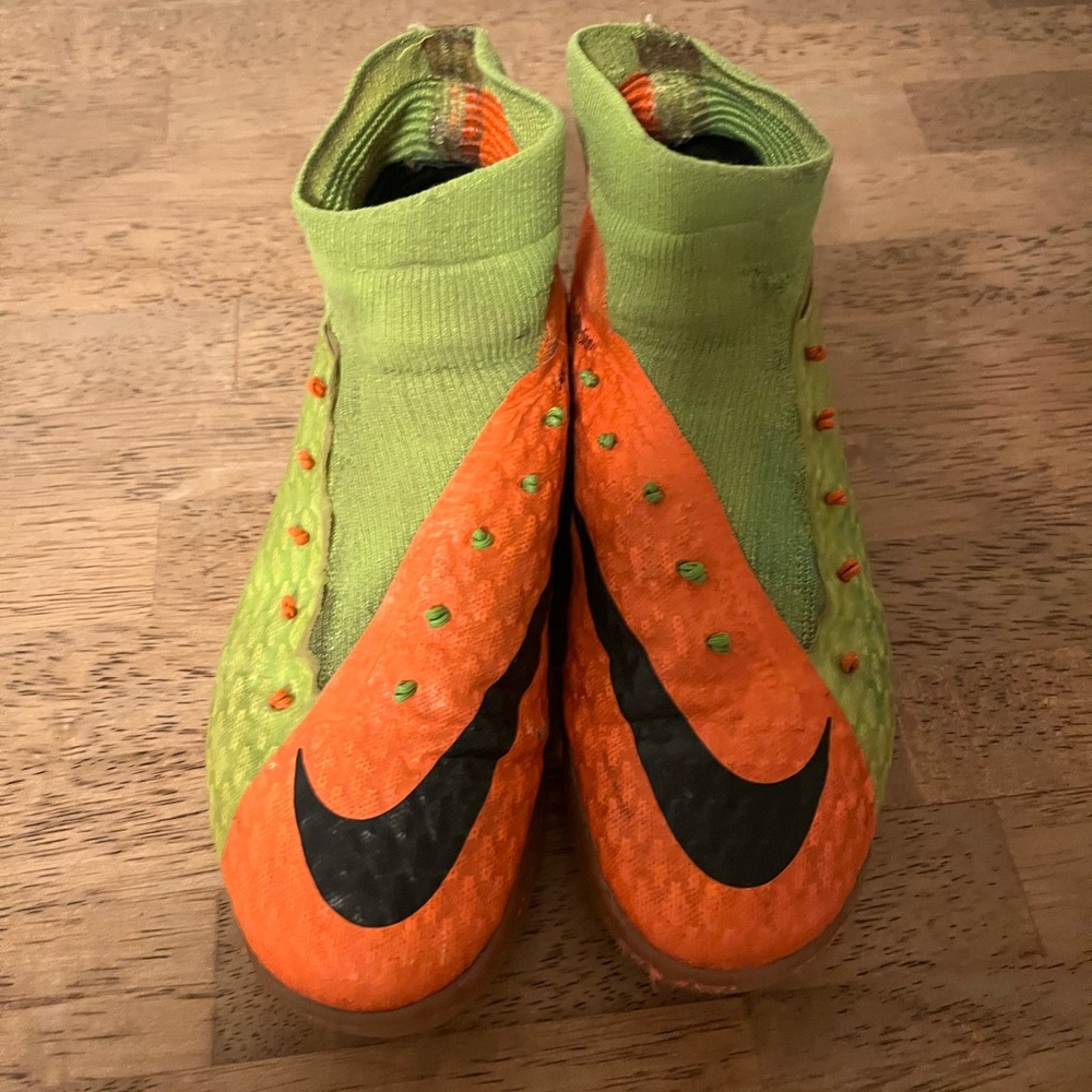 Nike Orange and Green Soccer Cleats